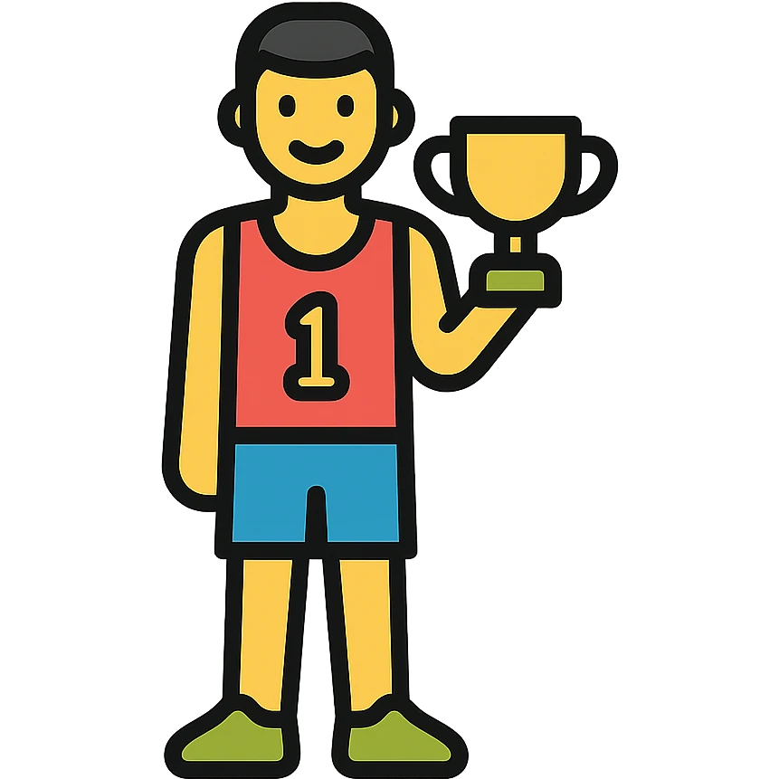 color outline icon of a tall athlete emoji