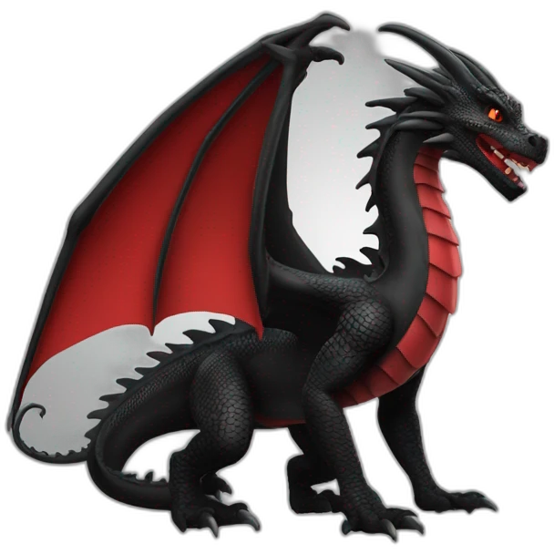 Dragon noir et rouge emoji