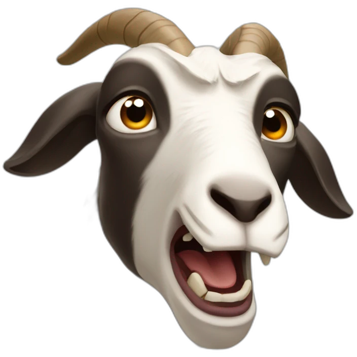 Very angry screaming goat emoji