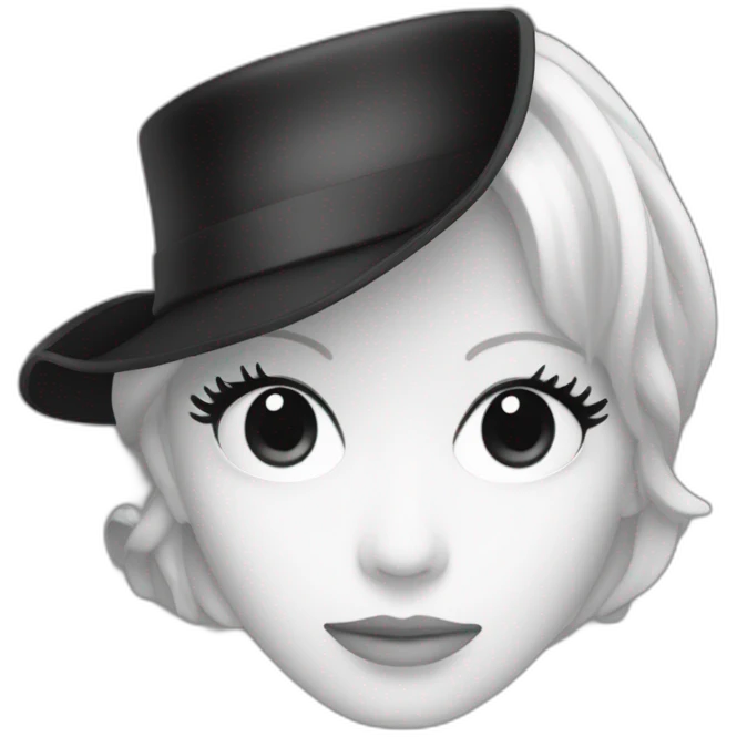 Mylène Farmer en mousquetaires noir et blanc emoji