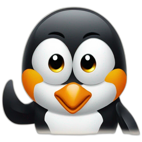 Silly penguin emoji