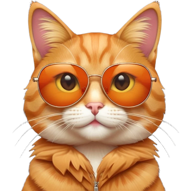 cat wearing sunglasses, emoji style, cool expression emoji