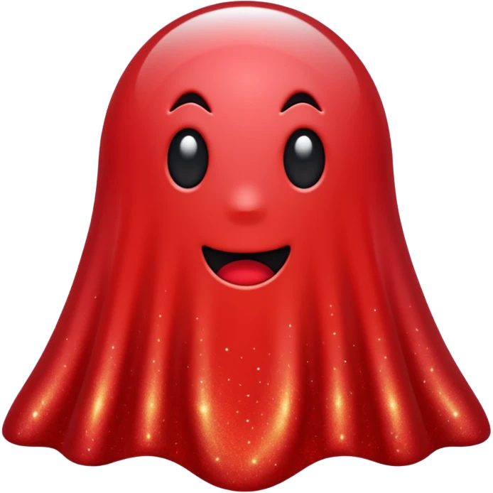 red glitter ghost emoji