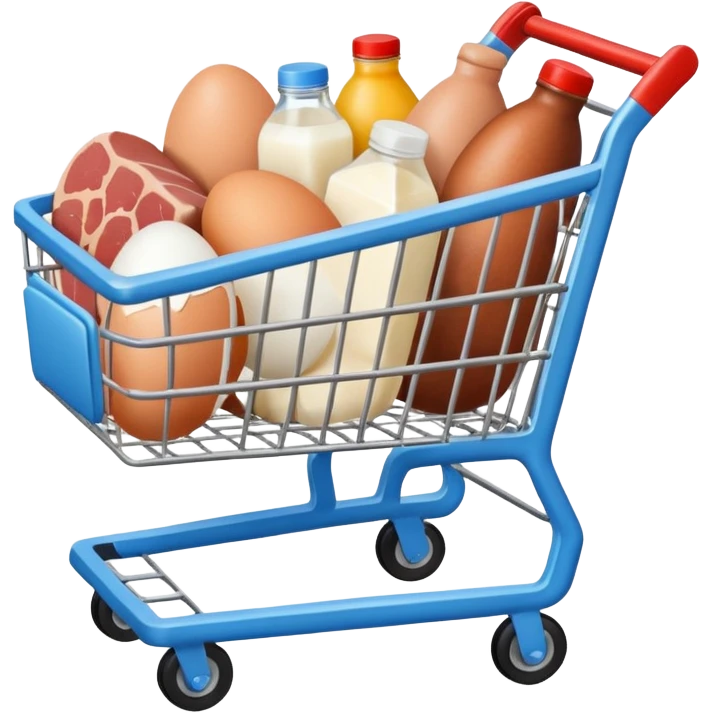 carrito de compras leche care  huevos carne emoji