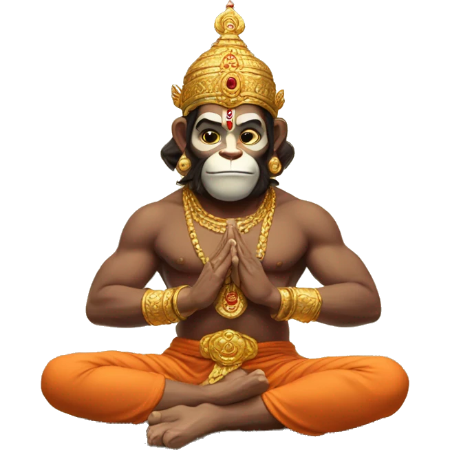 Lord Hanuman meditating  emoji