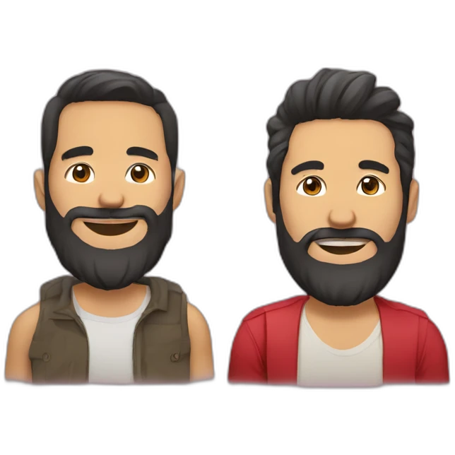 try colombian with a beard and a vietnamese without a beard gay couple emoji