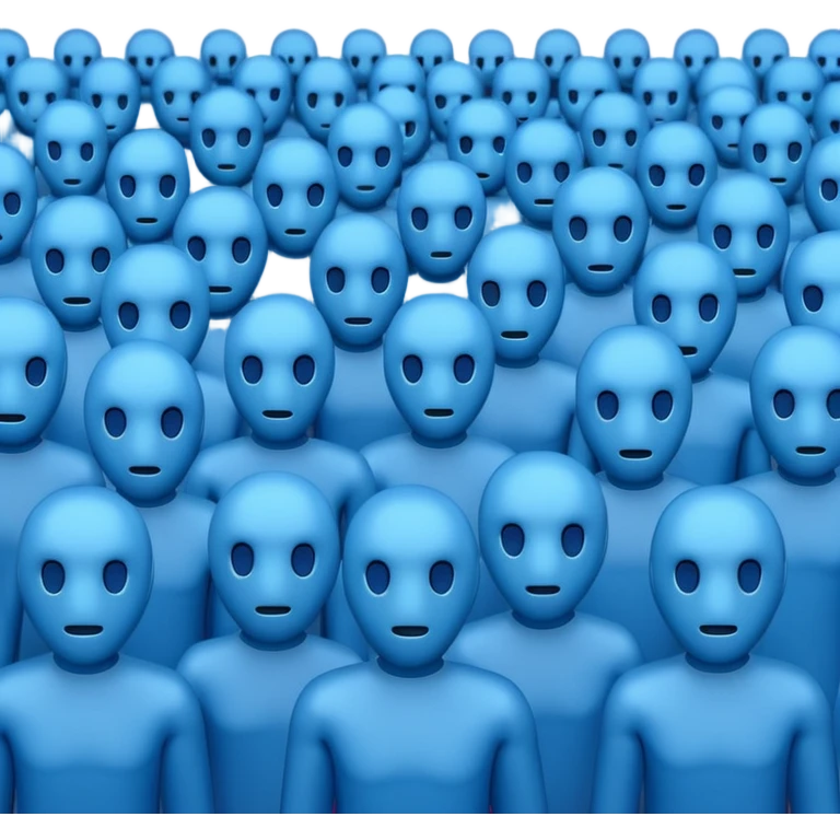 create an emoji for a group of actors with no face, all blue like in the ios emoji. a crowd.  emoji