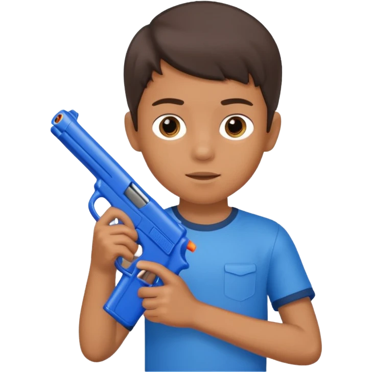 A 12 year old boy who has the gun emoji