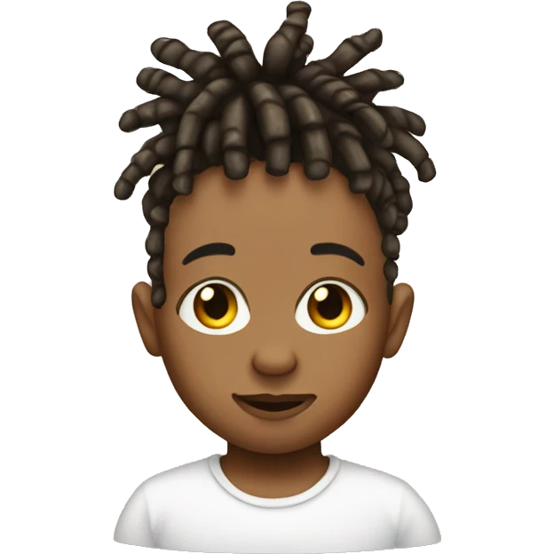 Baby head emoji with little dreads emoji