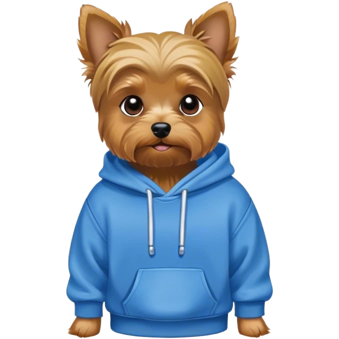 Yorkie wearing a sweatshirt emoji