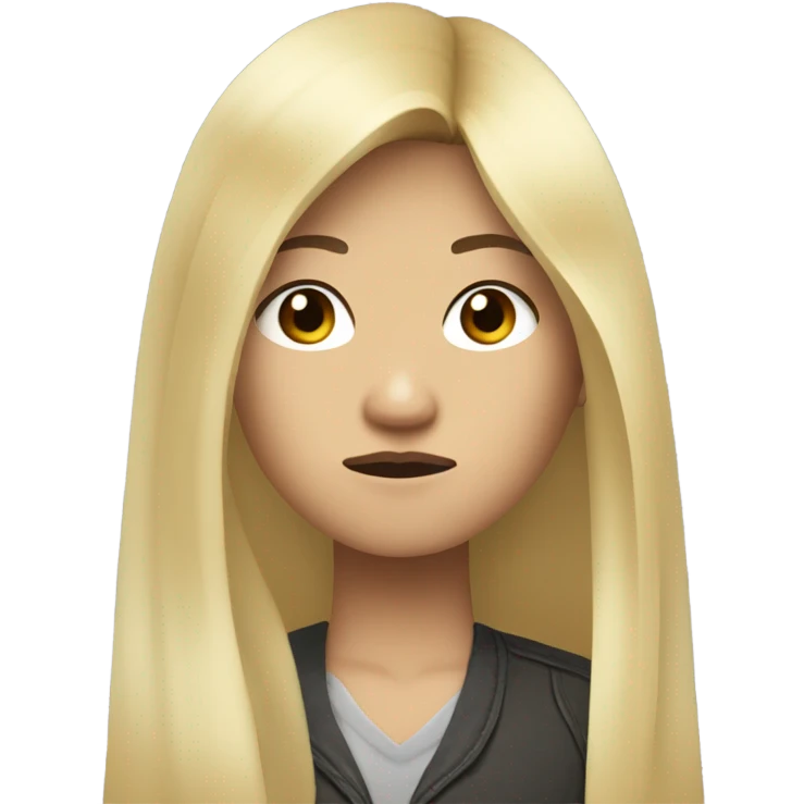 asian blonde long hair,grand theft auto lookin sad emoji