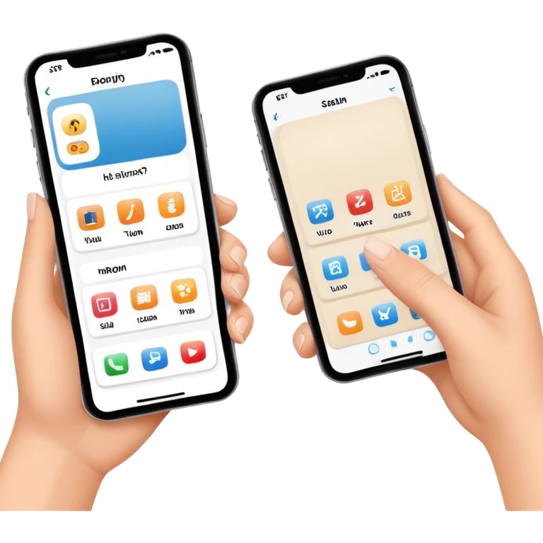 finger swiping on phone screen between two different room styles, interior design quiz emoji