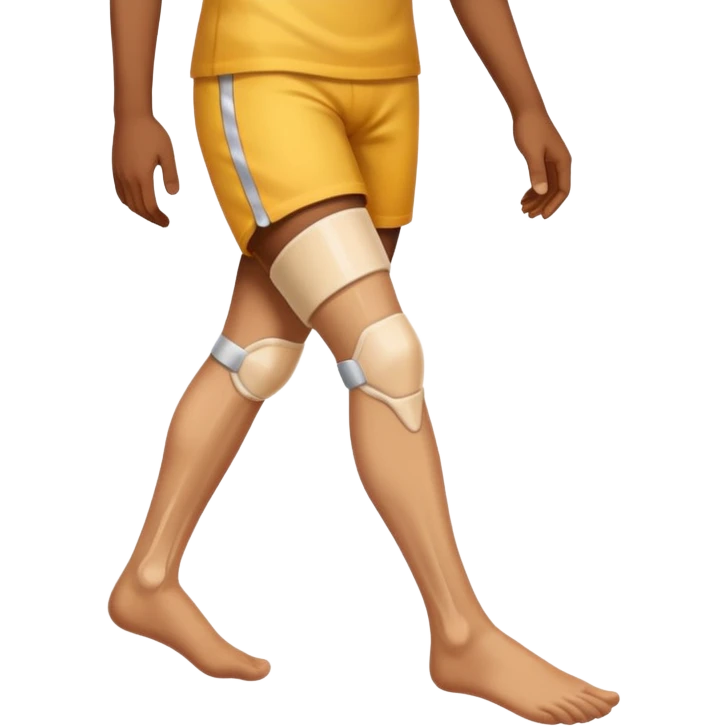 сделай на зеленом фоне эмодзи человечек с травмой ноги emoji