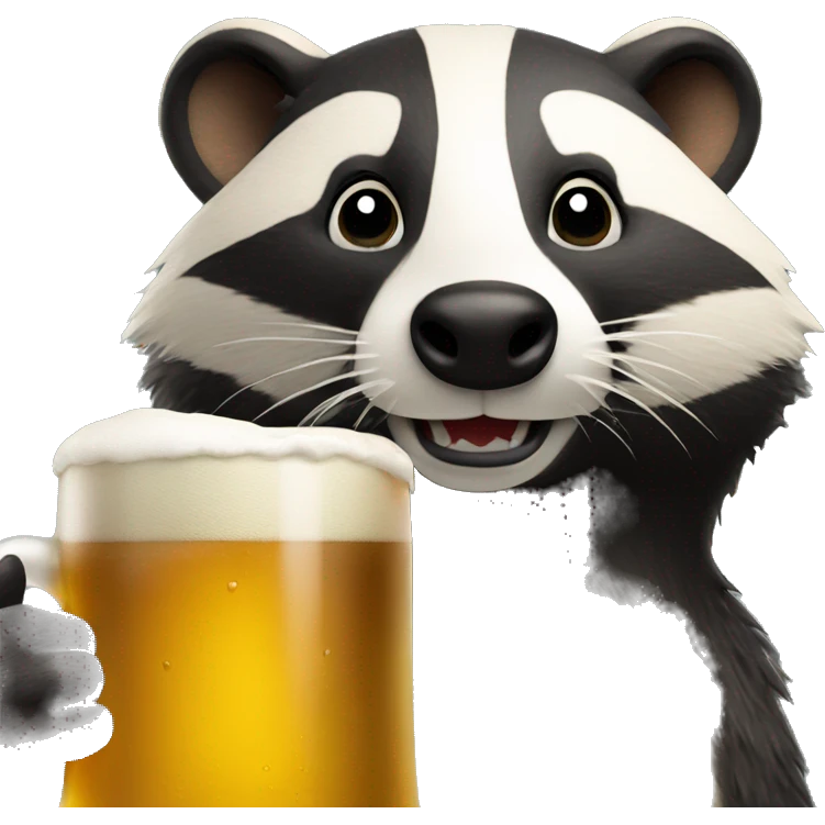 badger drinking beer emoji