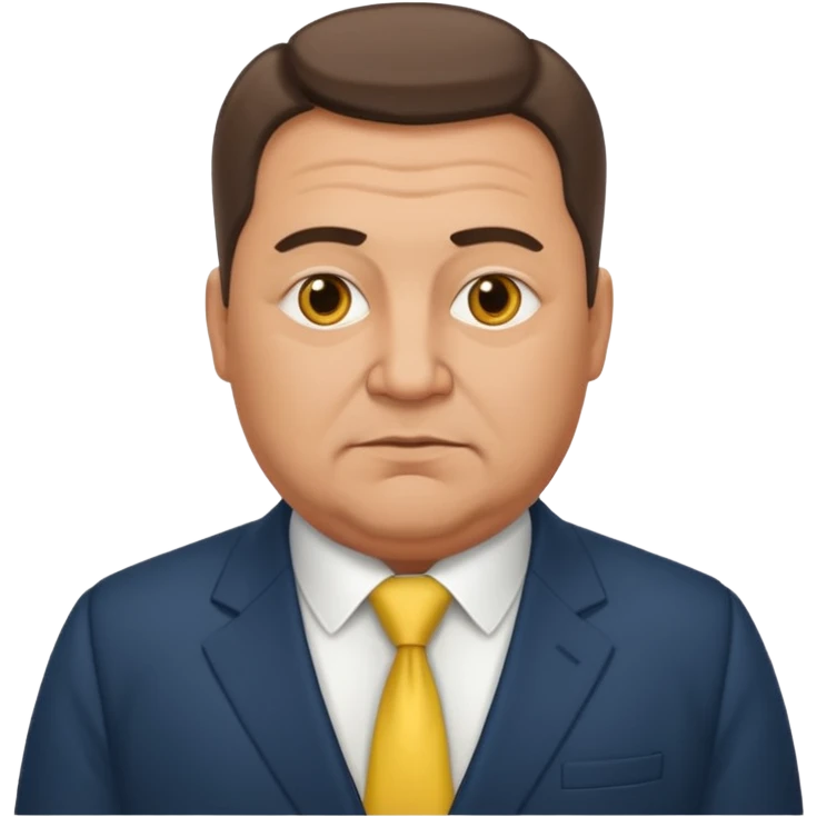 A middle-aged Ukrainian man in a suit and a bit overweight emoji