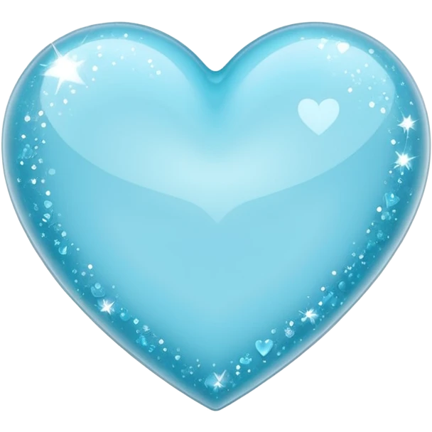 light aqua blue heart with sparkles emoji