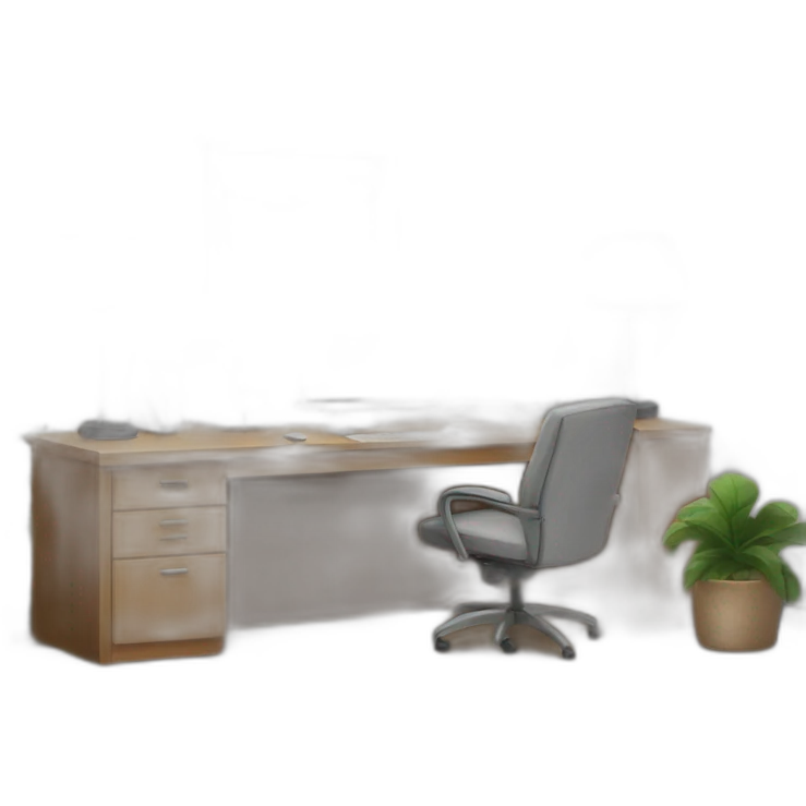 Cozy office with two monitors and lamp emoji