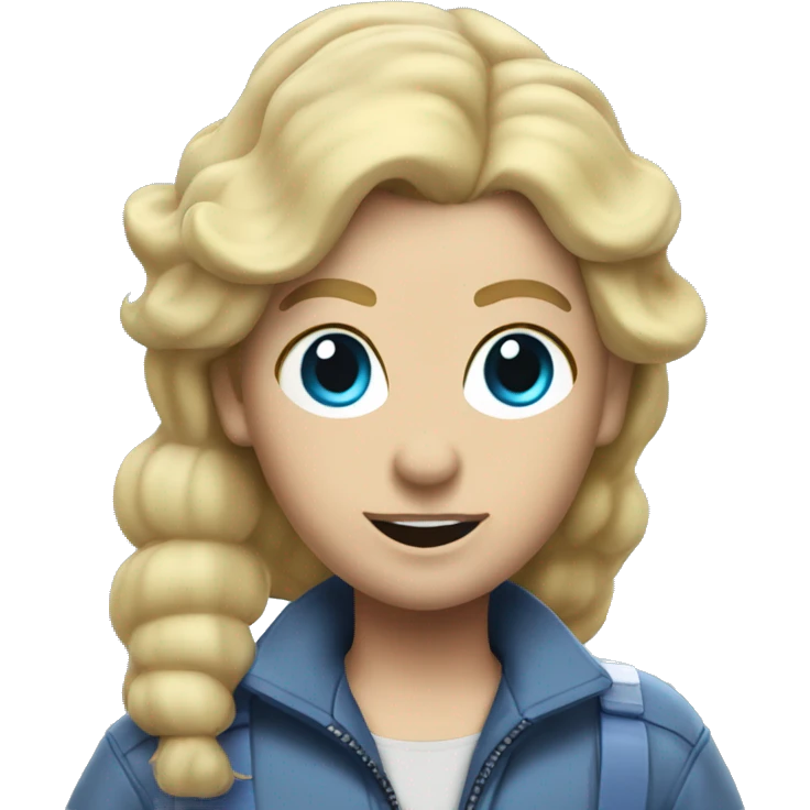 Ghostbusters with Blue flight suit and blonde hair emoji