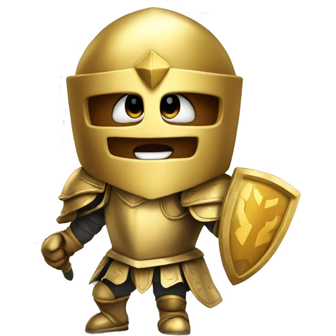 Golden knight celebrating happy emoji
