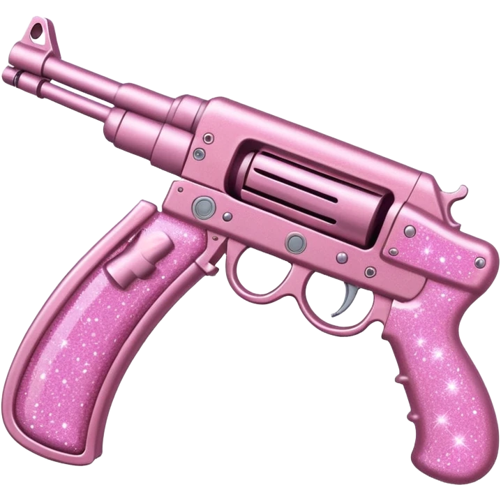 Pink glitter gun AK with bow emoji