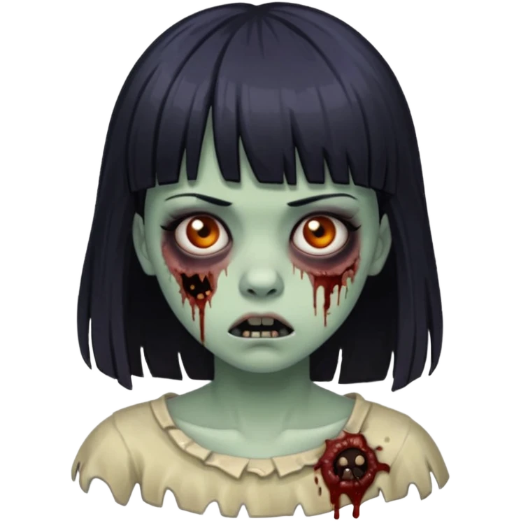 faça uma menina de franja zumbi com delineado  emoji