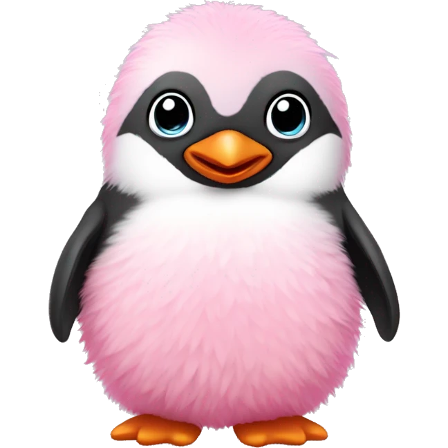 Fluffy pink baby penguin  emoji