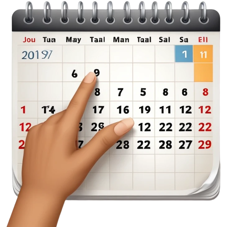 hand holding a calendar emoji