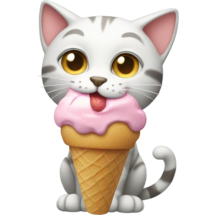 cat eating ice cream emoji