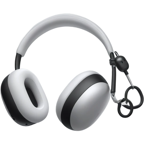 Airpods Max headset with e emoji
