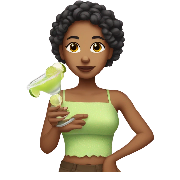 Mixed girl with margaritas  emoji