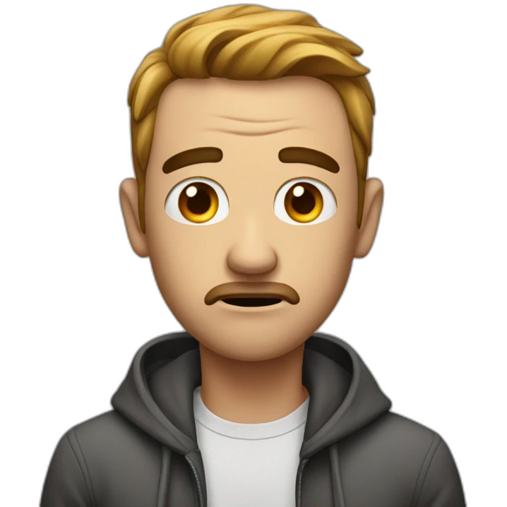 the man is afraid, worried emoji