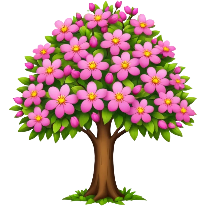 Tree with flower emoji