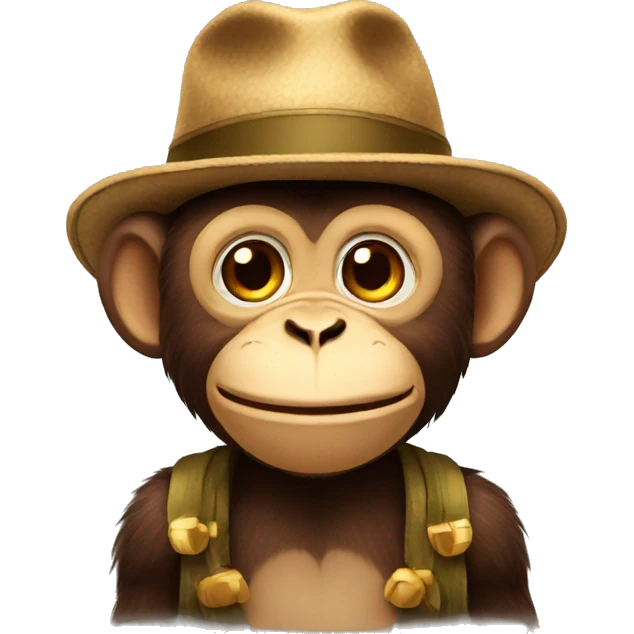 Monkey wearing a Hat emoji smiling emoji