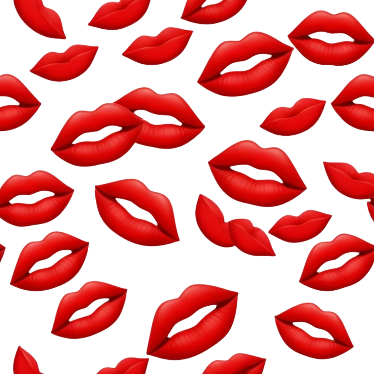 Lipstick-kiss-mark-pattern-tattoo emoji