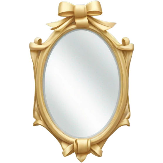 white mirror with bow  emoji