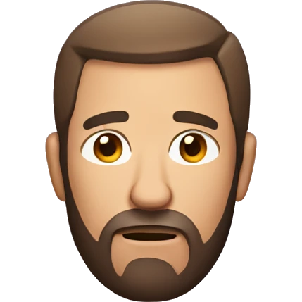 man with brown beard and short hair and disappointed face emoji