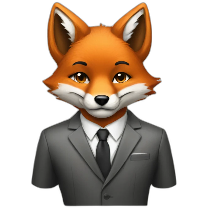 Cool Fox in a suit funny emoji