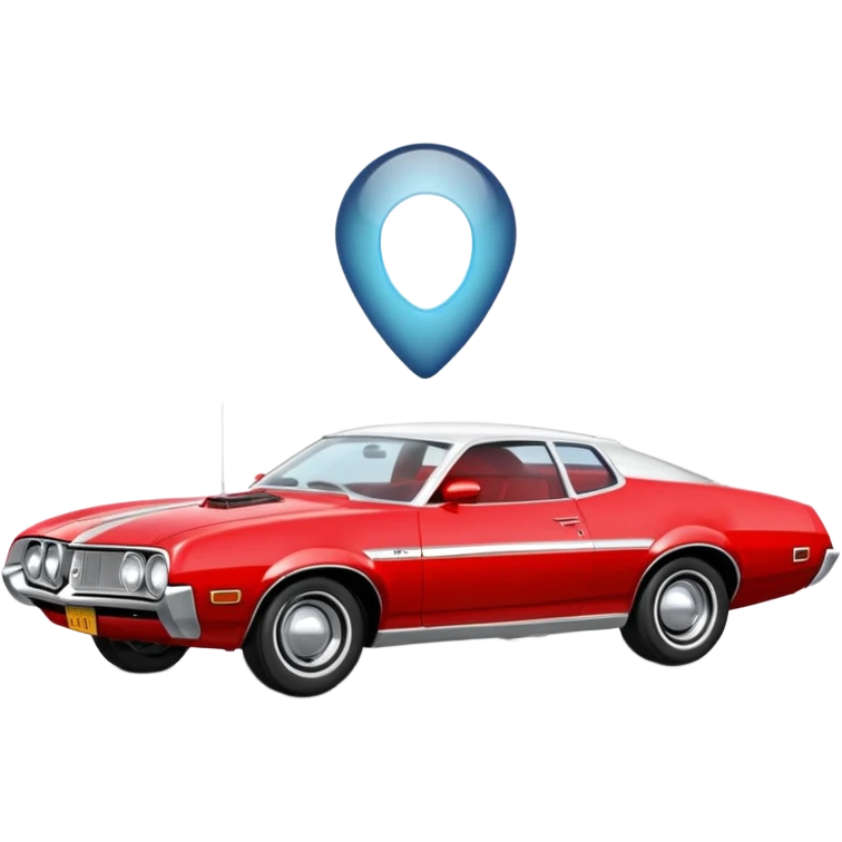 red ford torine from starsky and hutch with flashing teardrop light on top emoji
