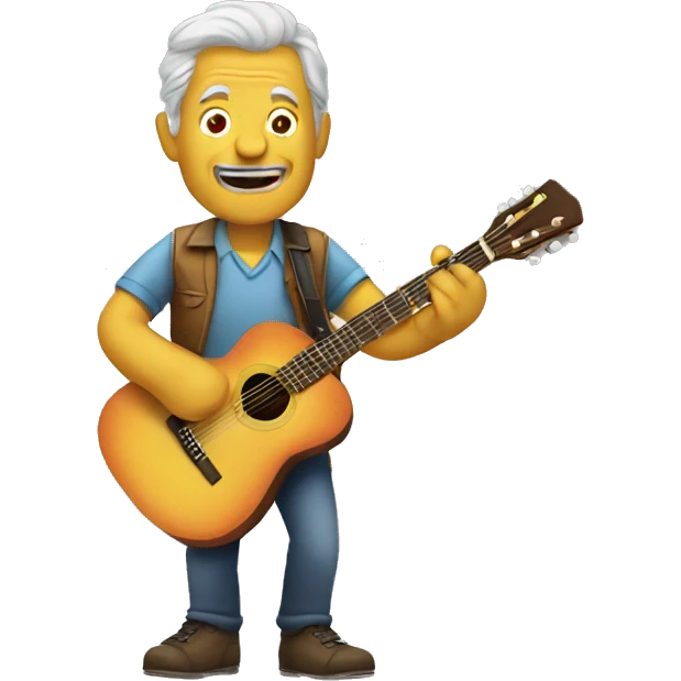 Older man playing guitar emoji