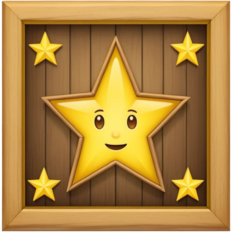 wooden wall picture frame of a star emoji