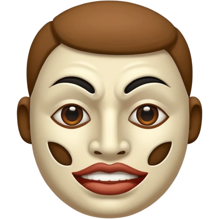 A gut wiht a hous of mony mask on emoji