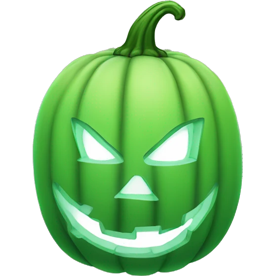A green jack’o’lantern emoji