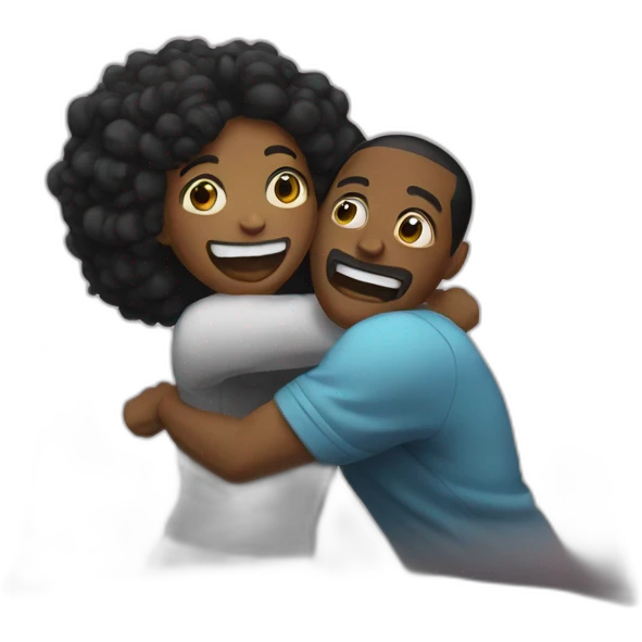 black couple pillow fighting emoji