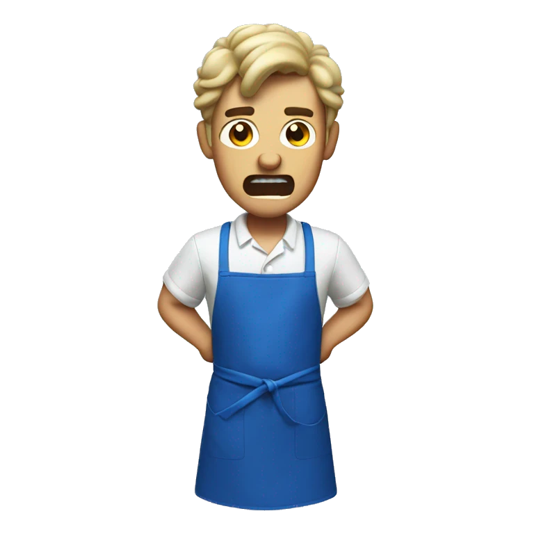 angry guy in a blue apron emoji