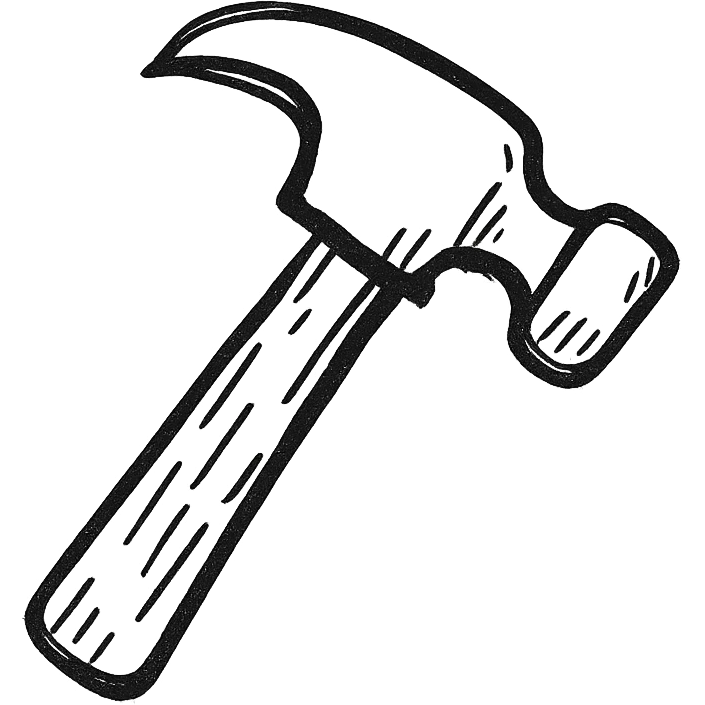 a hand drawn icon of a construction tool emoji