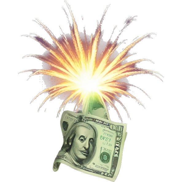 Money on fireworks  emoji