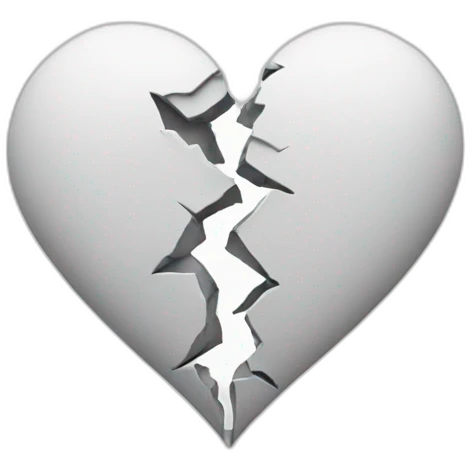 white broken heart emoji