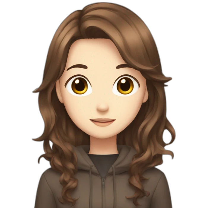 anime girl with brown hair emoji