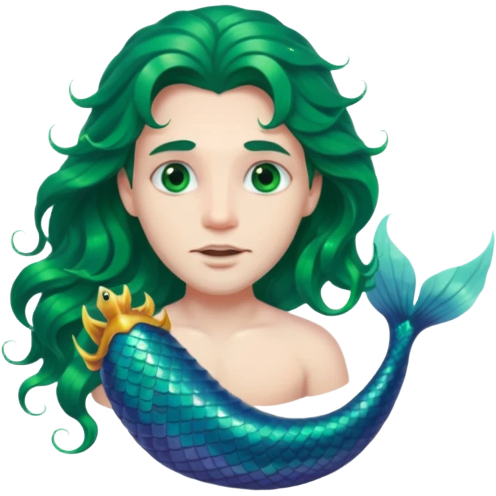 Mermaid face men emoji