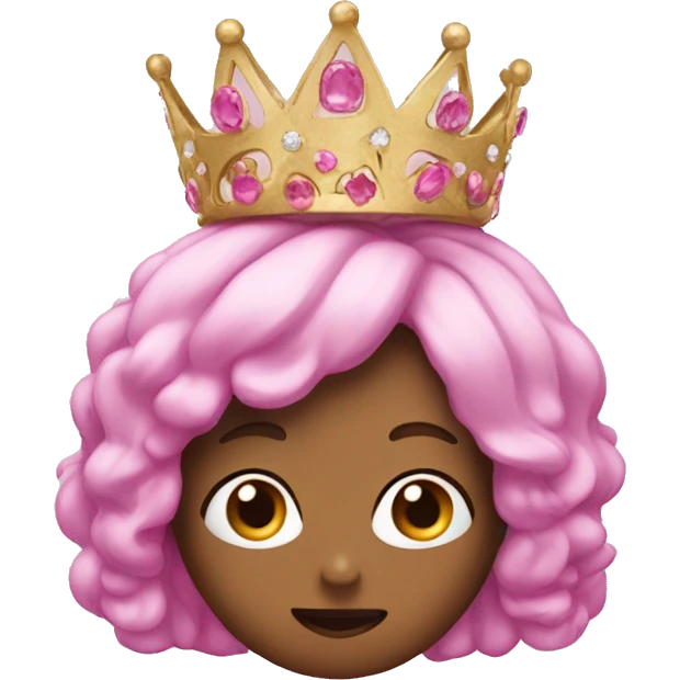 A pink bean wearing a tiara emoji